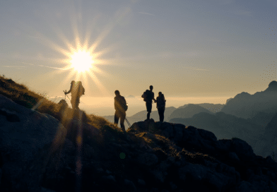 People climbing mountain