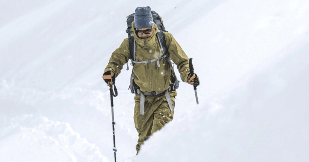 Outdoor jacket in snow