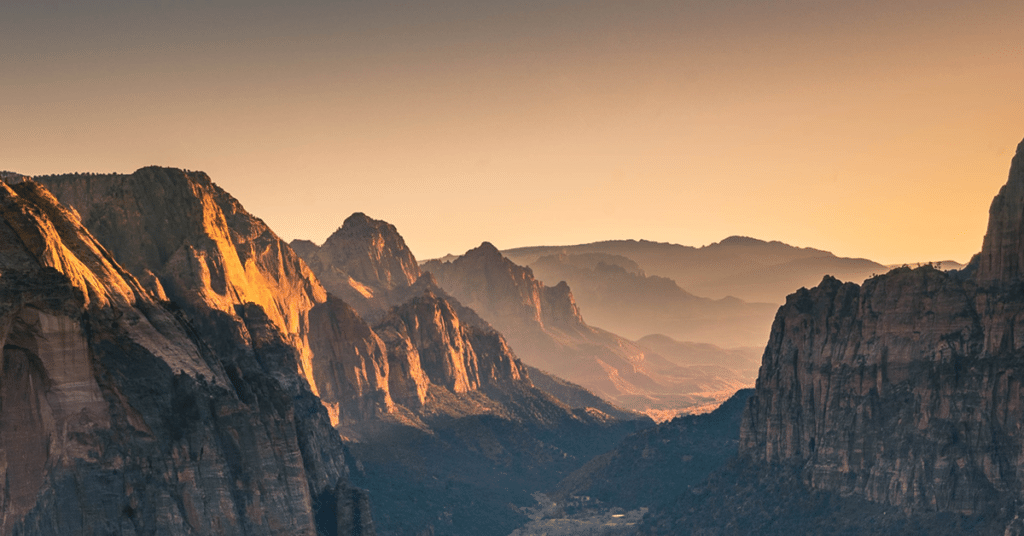 Mountains in golden hour