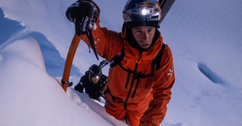 Ice climber in Mammut jacket