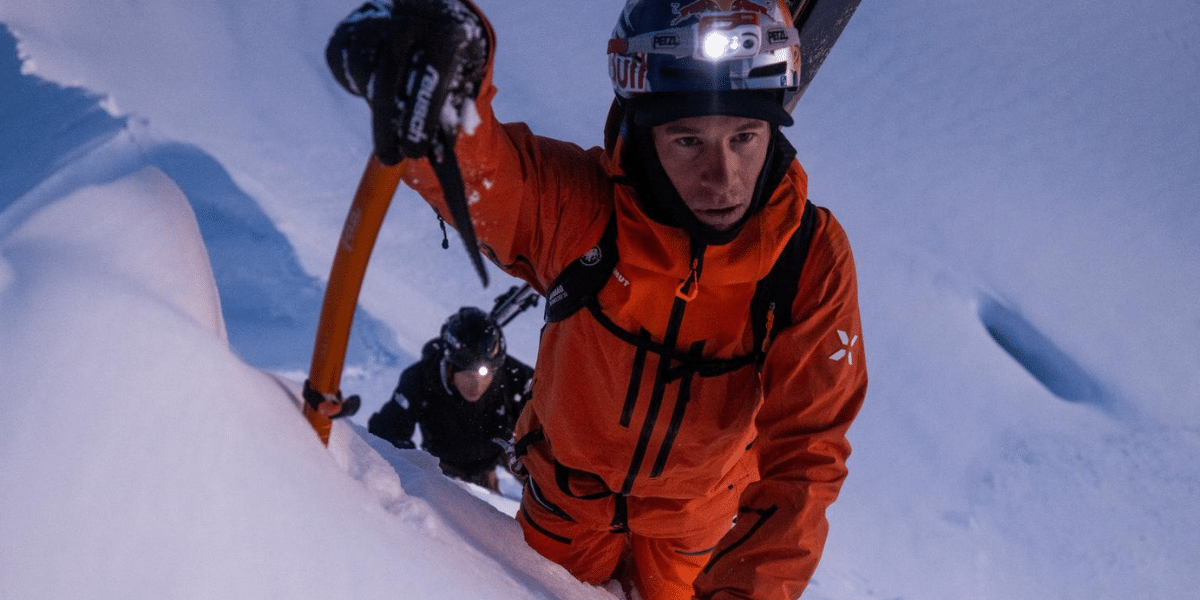 Ice climber in Mammut jacket