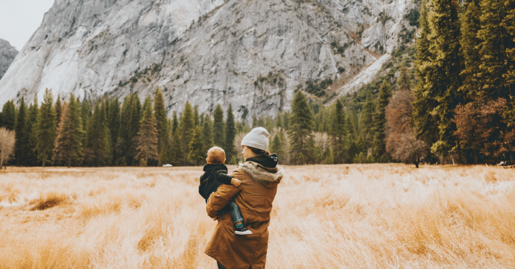 Woman with child in the outdoors