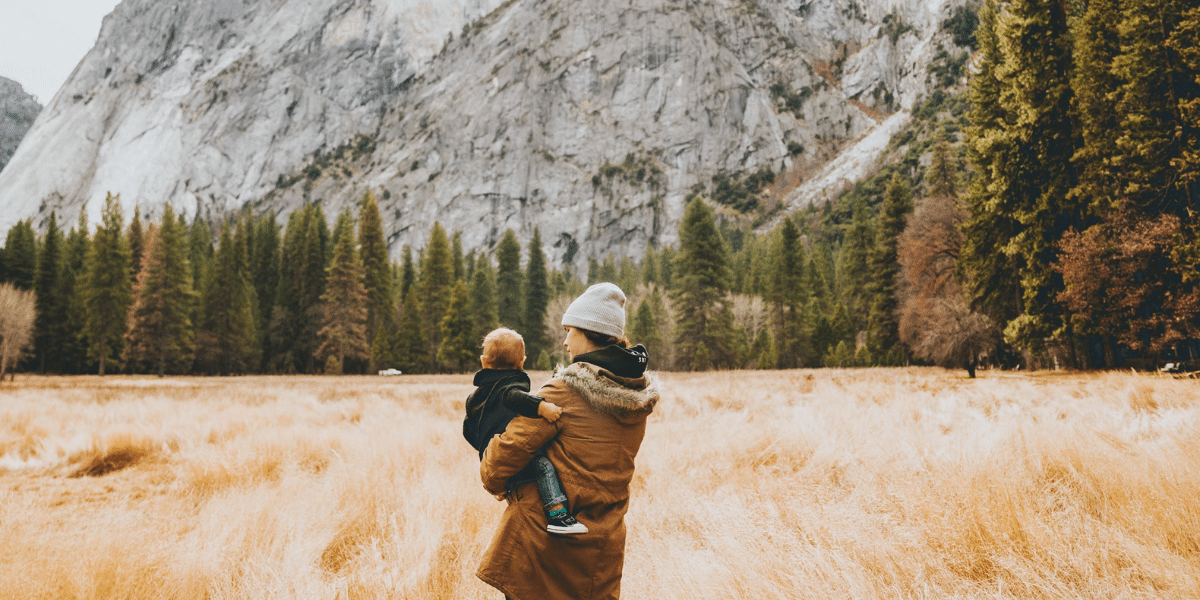 Woman with child in the outdoors